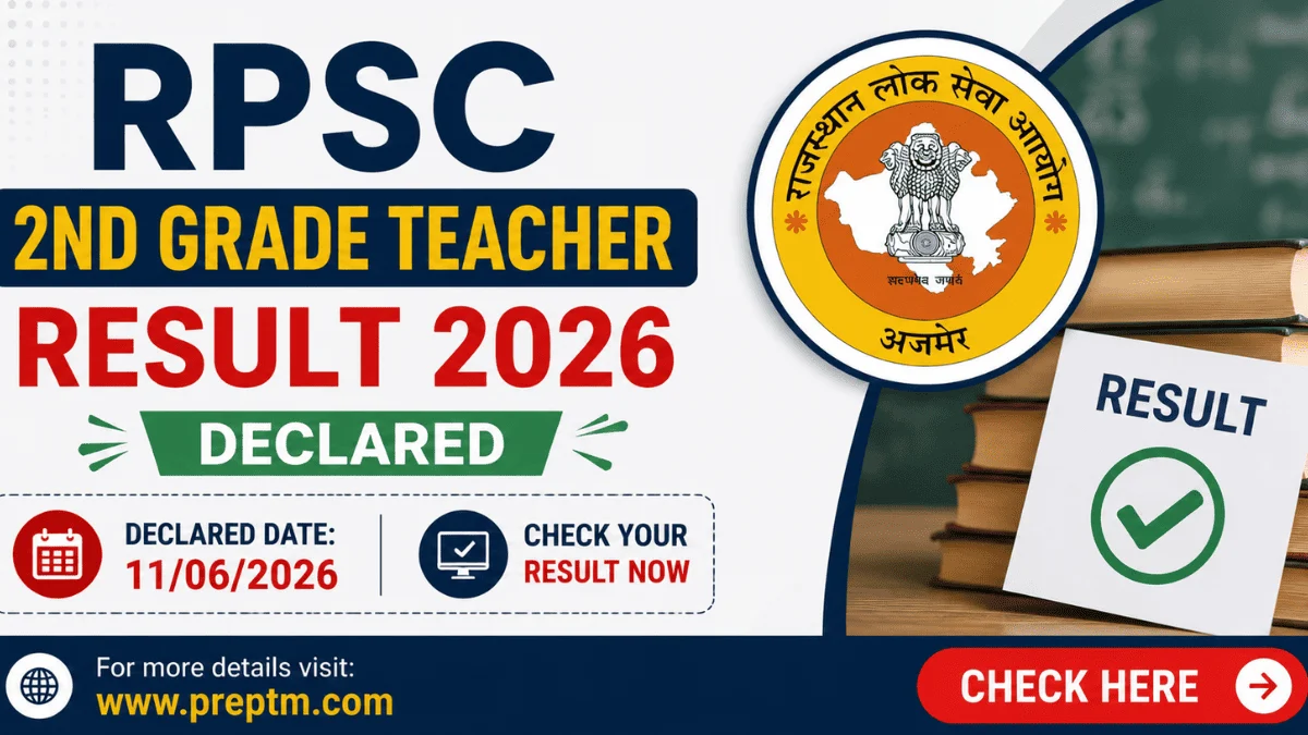 RPSC 2nd Grade Teacher Result 2026 Declared - Check Here